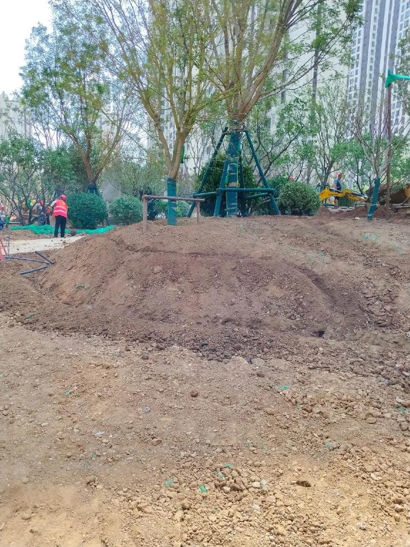 地形整理,苗木种植!#园林绿化工程 #施工现场实拍