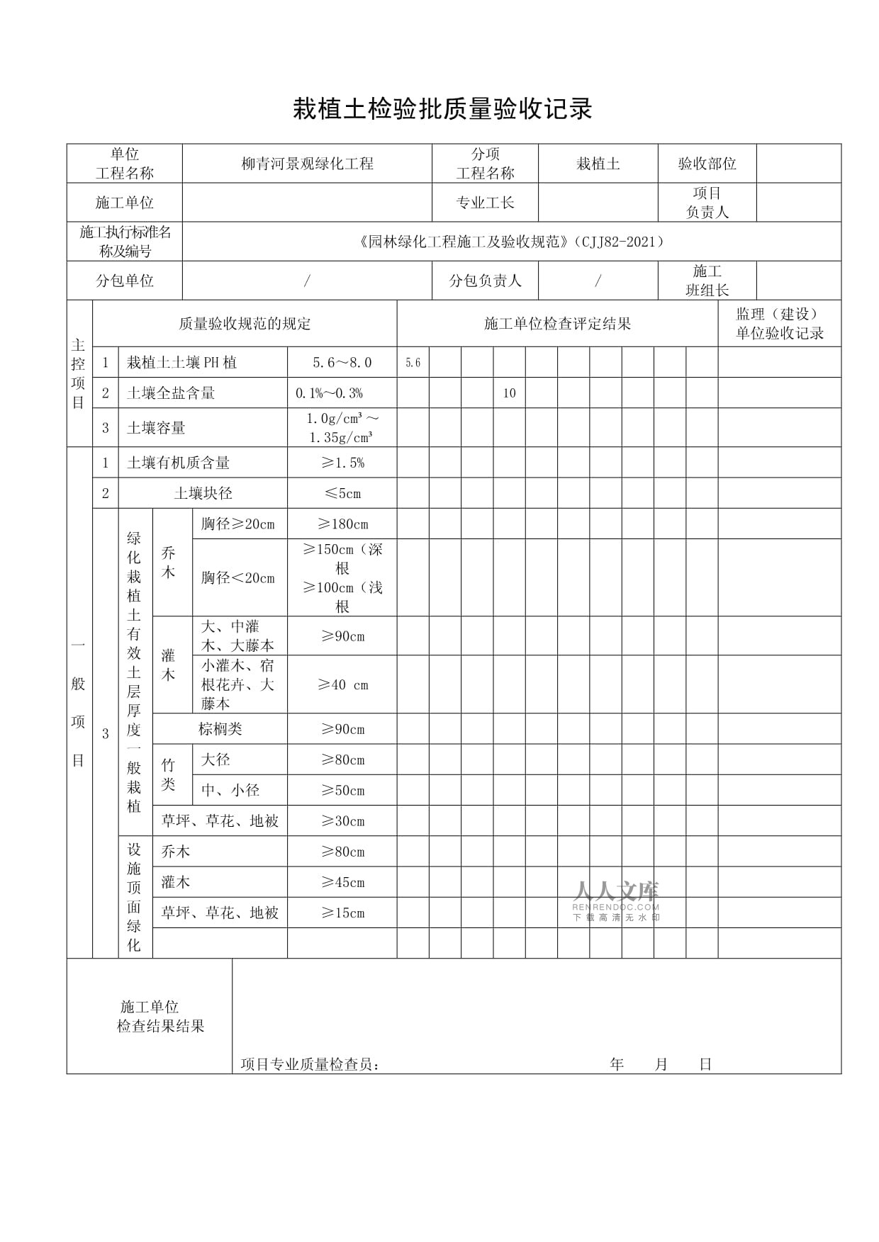 《园林绿化工程施工及验收规范》表格3优质资料