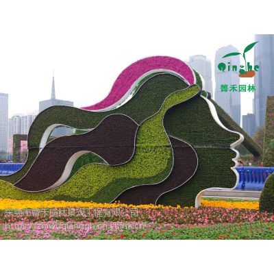 广东清远植物绿雕工厂定做茂名立体花坛室外景观工程施工