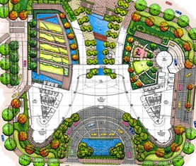 商务区园林景观与设施施工一体化设计方案解析